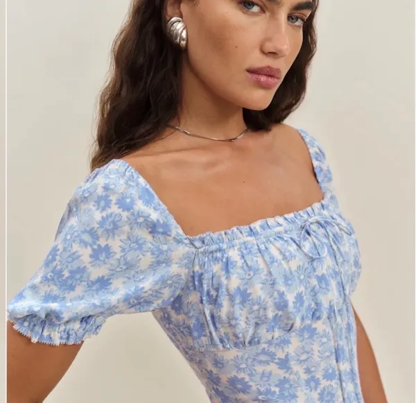 Reformation Haisley Dress Blue Daisy 4 - Image 8