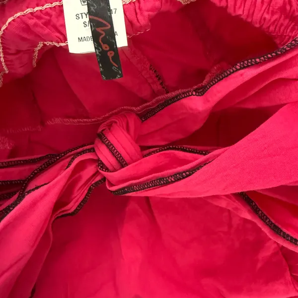 Strapless Hot Pink & Black Lace Ruffled Bustier Top — Padded Wireless Corset Camisole with Front Lace-Up (S) - Image 6
