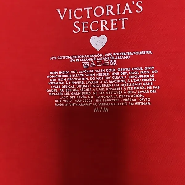PINK - Victoria's Secret red I love tank top sz Medium - Image 3