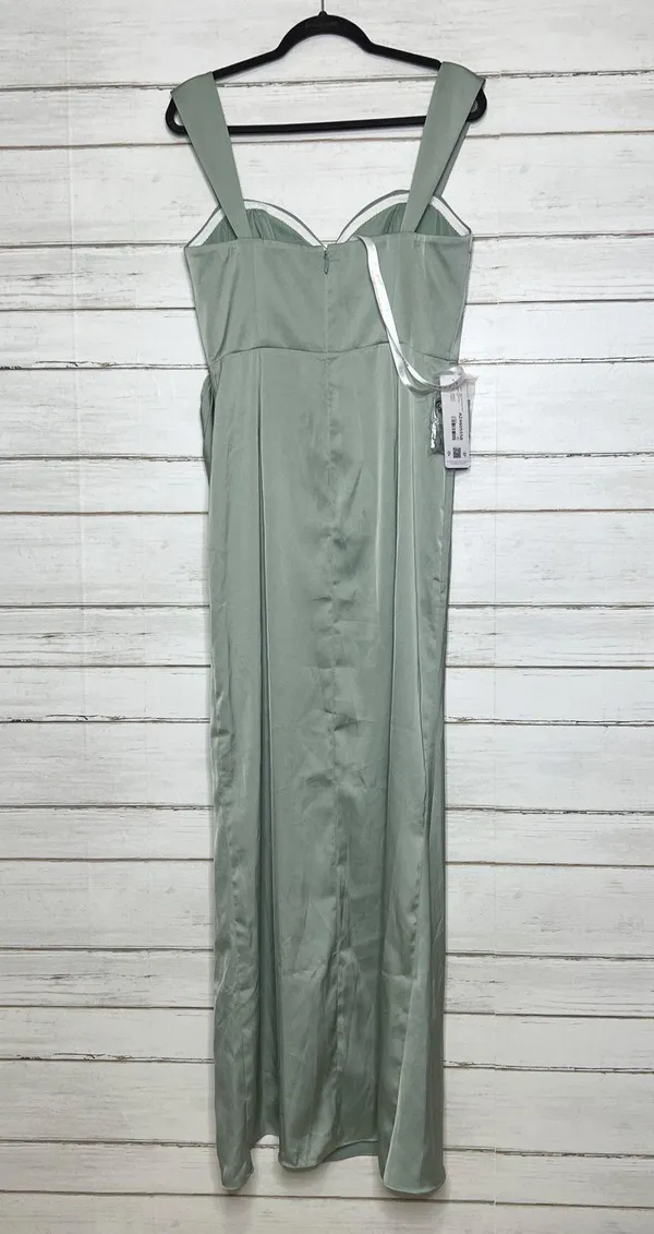Azazie Agave Green Sheath Sweetheart Neckline Stretch Satin Dress Size 12 - Image 3