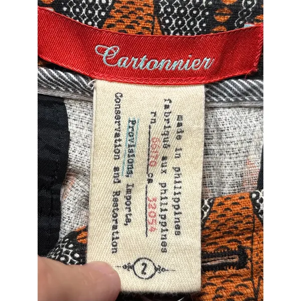 Anthropologie Cartonnier Fish Print Cropped Pants 2 Novelty Tweed Trouser - Image 5