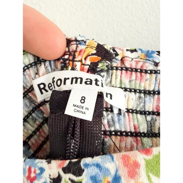 Reformation‎ | Ellora Floral Tie Strap Tank Trix Print | Sz 8 - Image 5
