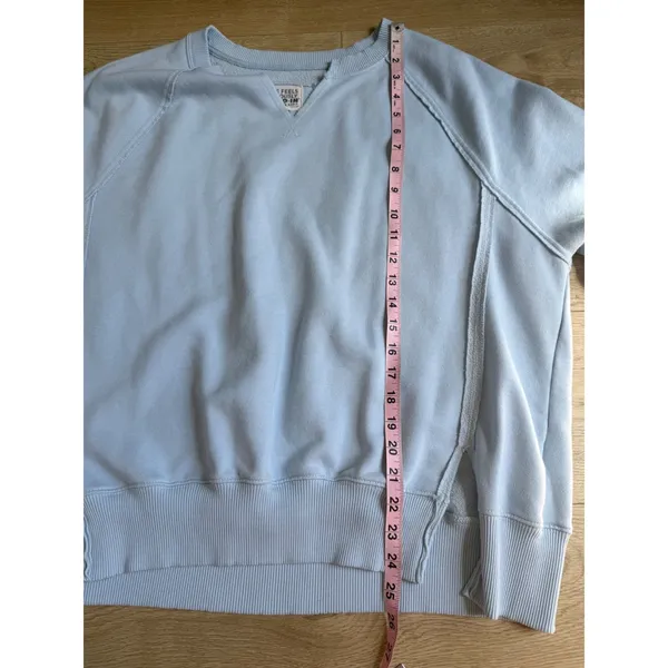 Aerie this feels seriously lived in blue oversized sweatshirt loungewear size xs - Image 6