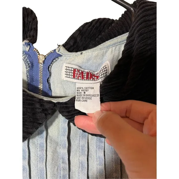 Vintage Fads Denim Cottagecore‎ Maxi Dress Modest Grunge 90s 80s Size 8 - Image 10