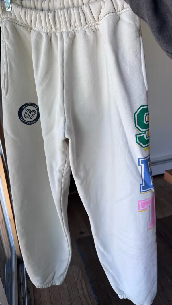 SET ACTIVE Logo Sweatpants Cream Multicolor Size Medium - Image 7
