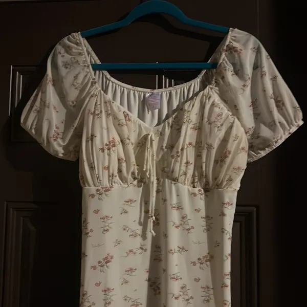 XL Xhilaration floral ivory short 90s dress - Image 3
