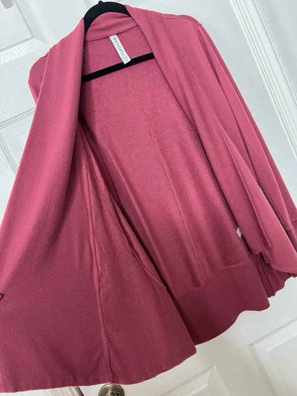Athleta Women’s Open Front Drape Cardigan XS Mauve Athleisure Lounge Soft Modal - Image 4
