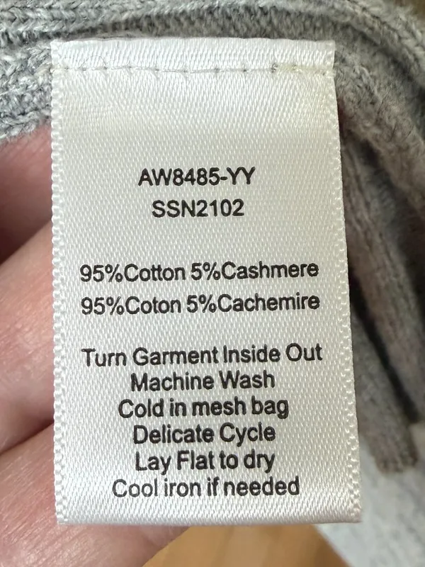ATM Cotton Cashmere Duster Longline Cardigan Sweater Grey Ribbed Size XS - Image 6