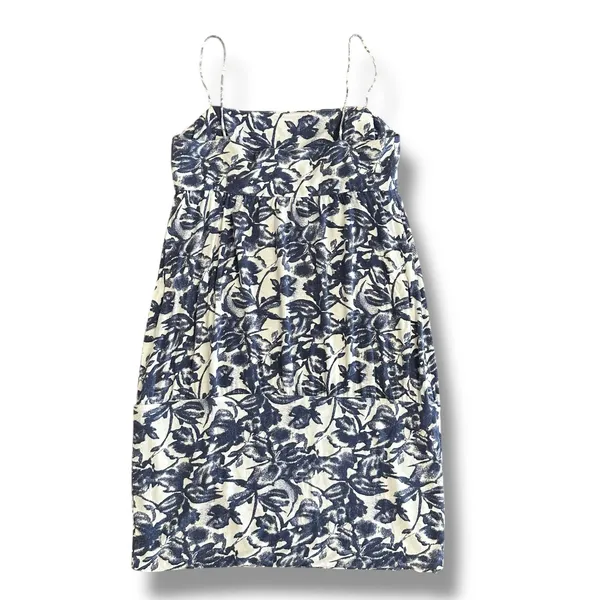 Lisli New York Blue White Floral Print Mini‎ Dress Spaghetti Strap Size M - Image 6