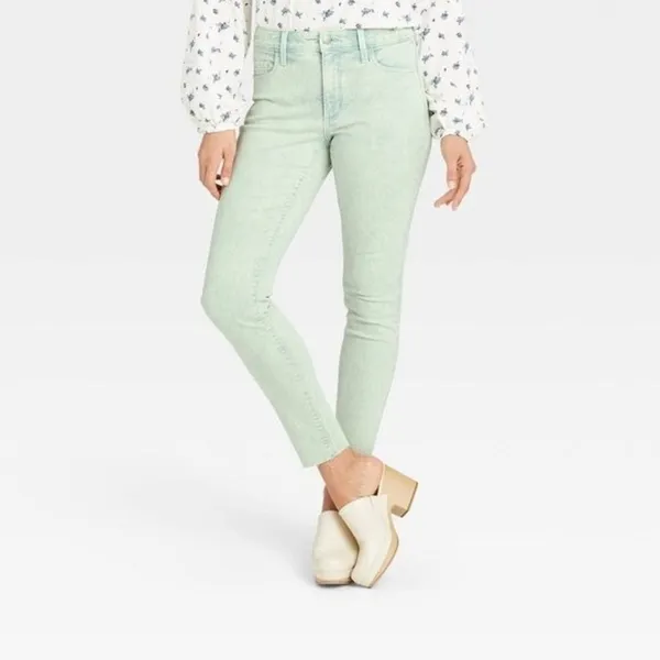 Universal Thread Womens Mint‎ Green High Rise Skinny Ankle Jeans Size 2 26R NEW - Image 2