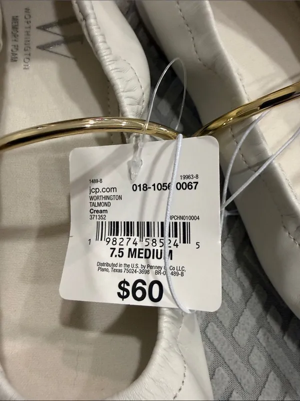 Worthington Ballet Flats Ballerina White Faux Leather Sz 7.5M Memory Foam Shoes - Image 10