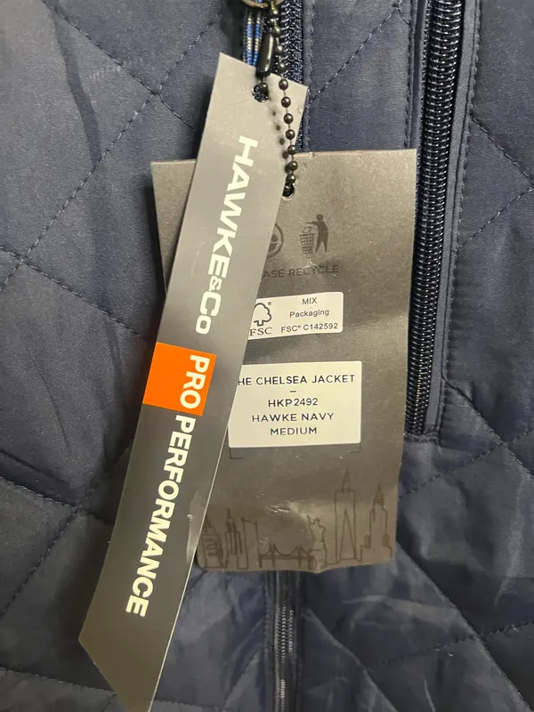 Hawke & Co. navy blue quilted diamond pattern puffer jacket in size M #outdoor #winter. #179 - Image 4