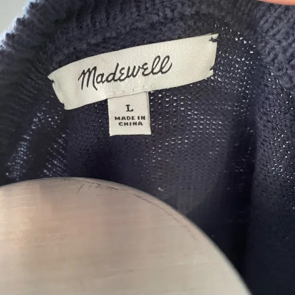 Madewell Linden Scoop Short Sleeve Cropped Cardigan Sweater - Size L - Image 3