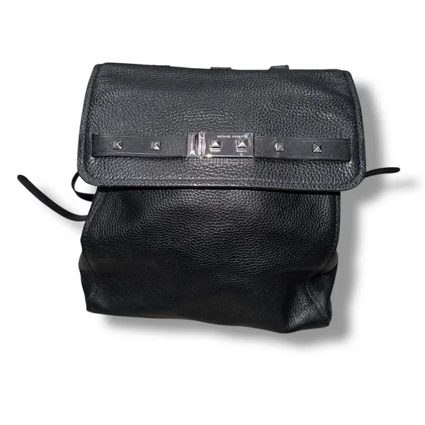Michael Kors‎ Black Leather Mini Backpack Studded Convertible Bag Purse - Image 4