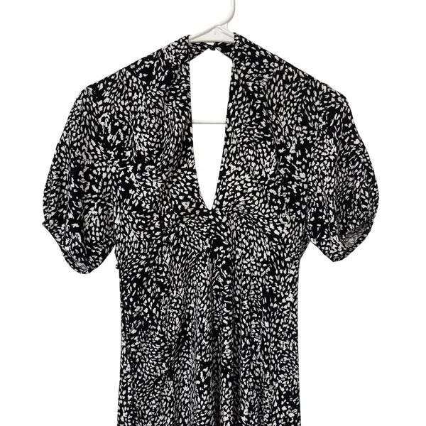 Free People Womens S Looking Love Black Casual Short Sleeve V-Neck Midi‎ Dress - Image 5