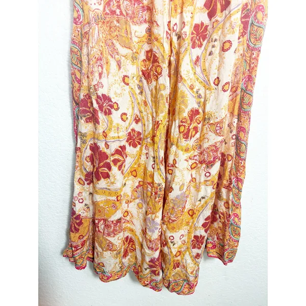 NWT Free People Carmen Jumpsuit Off Shoulder Floral Wide Leg Size Small Bohemian - Image 10