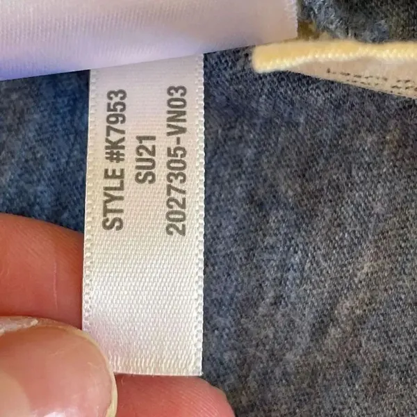 Madewell Heather Blue Cotton V-Neck Short Sleeves Essential Women’s SZ M #1489 - Image 7