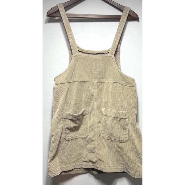 Corduroy Pinafore Dress Overall Mini Tan American Eagle Medium‎ - Image 2