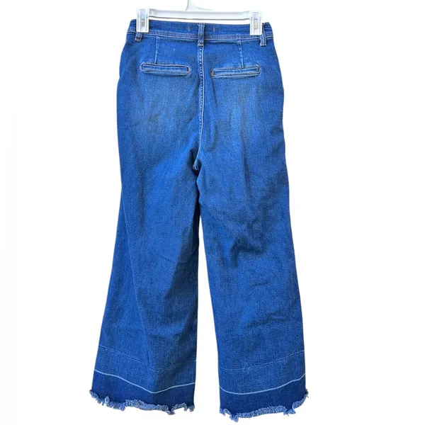 Free‎ People High Rise Wide Leg Blue Denim Cotton Blend Jeans sz 28 - Image 2
