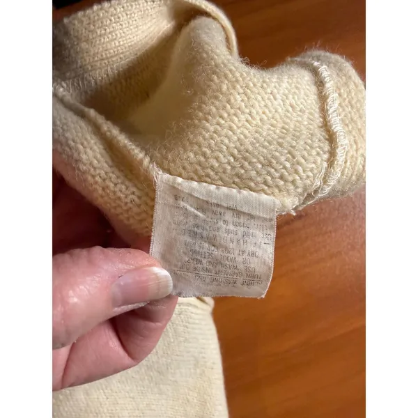 Vintage Robert Bruce Cardigan Vest Sweater Men's Medium Cream Knit Preppy - Image 8