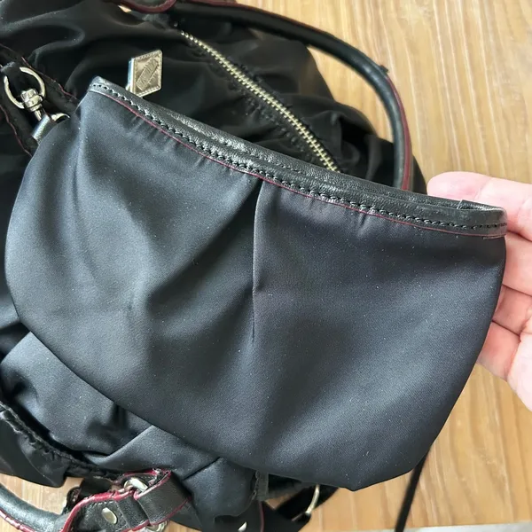 MZ Wallace Bianca Tote Bag Nylon Black Bedford Moto Satchel Crossbody with Pouch - Image 8
