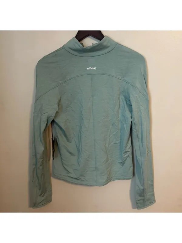 Allbirds Quarter Zip Pullover Natural Run Mid Layer Green Hush Athleisure Casual - Image 7