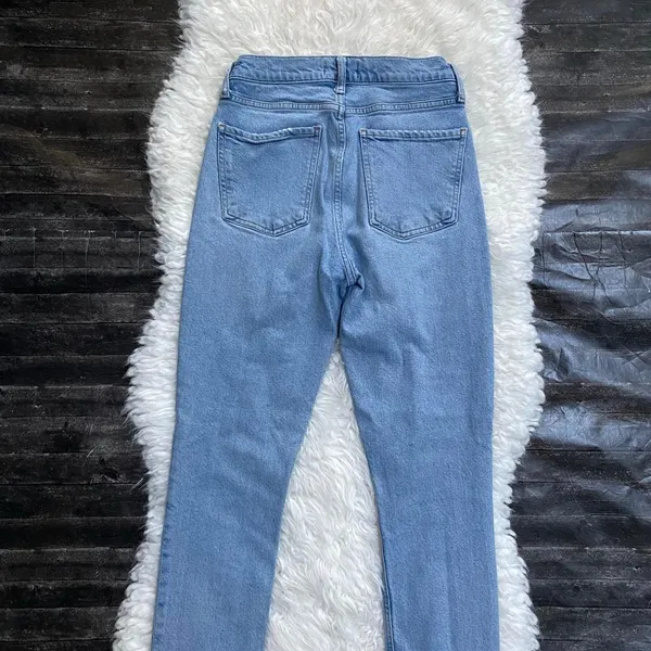 Agolde Blue Medium Wash Button Fly Jeans Mid Rise Skinny Denim - Image 7