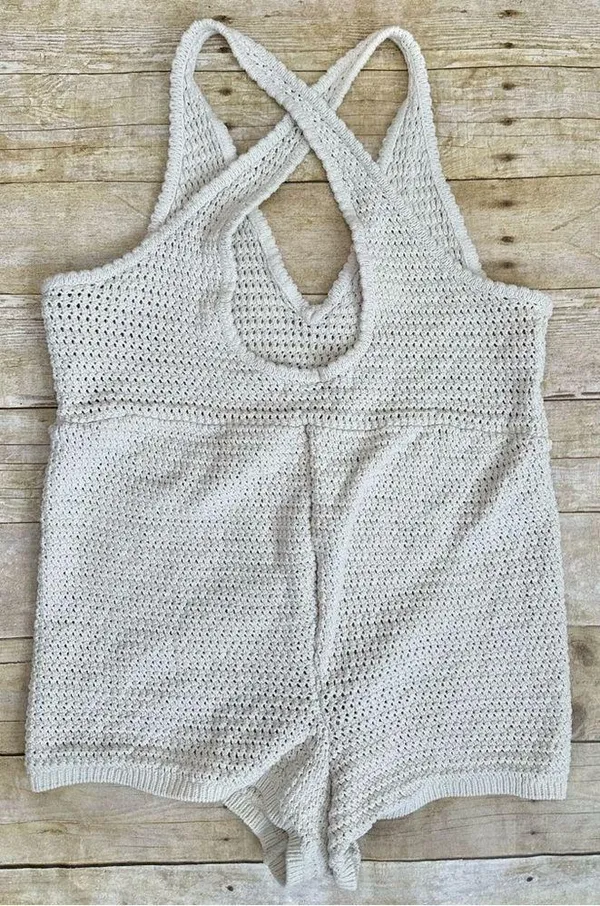 Free People Beach FP Beach Clear Skies Fauxchet Romper Natural Cream - Image 4