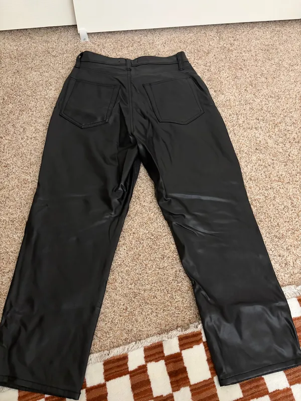 Abercrombie Black Denim/Leather Jeans - Image 5