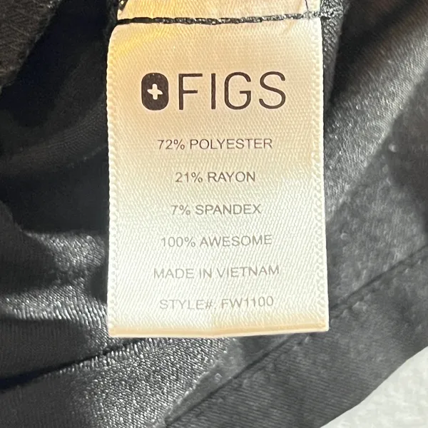 822 | FIGS Technical Collection‎ Scrub Top XL Black Medical Nurse Healthcare - Image 6