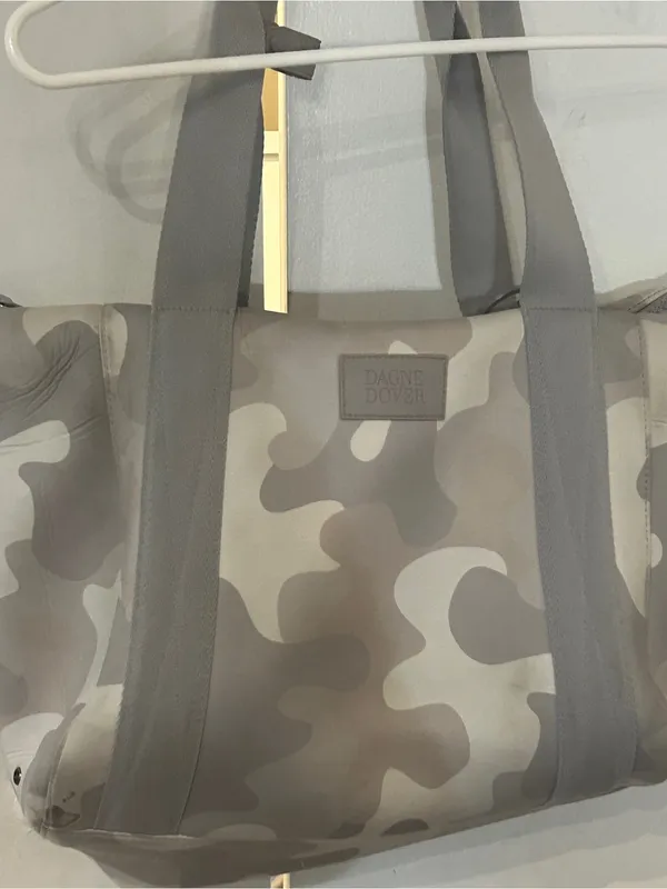 Dagne Dover Camouflage Neoprene Tote in Taupe & Gray - Image 2