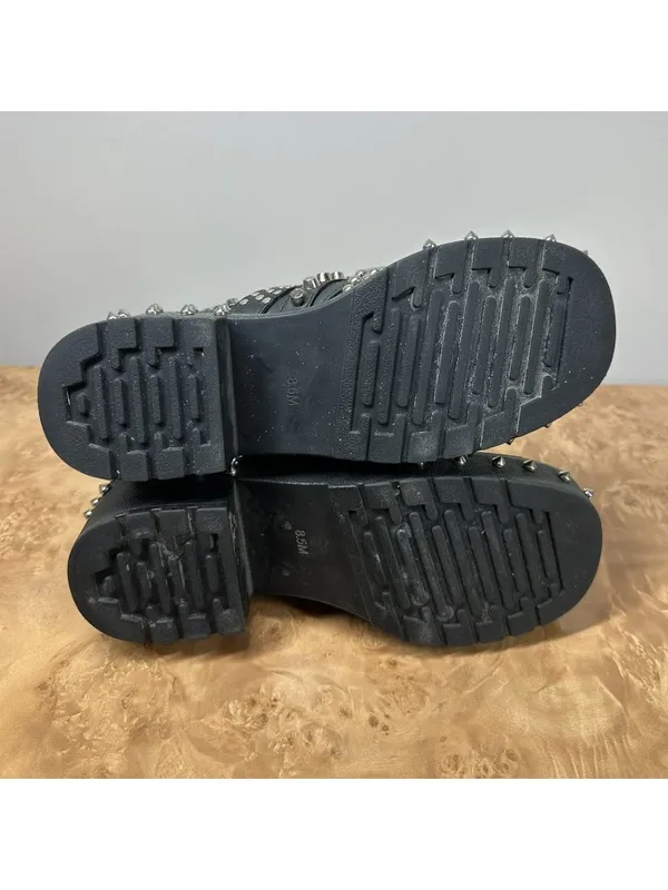 Jeffrey Campbell Starburst Studded Leather Buckle Lug Sole Boots 8.5 Goth Punk - Image 8
