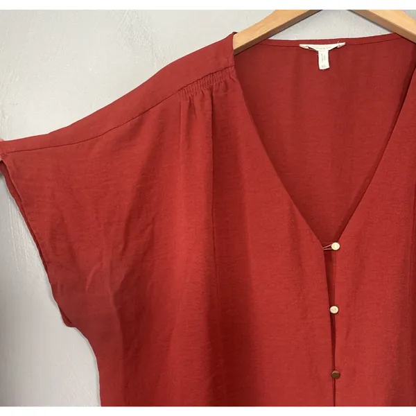 Maurices Blouse Size XL Rust Burnt Orange Boho Hippie Earthy Poetcore Career - Image 2