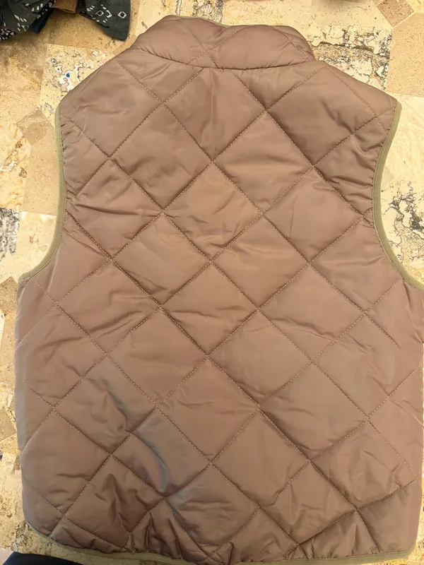 Altar'd State Quilted Taupe Vest with Olive Trim - Image 5