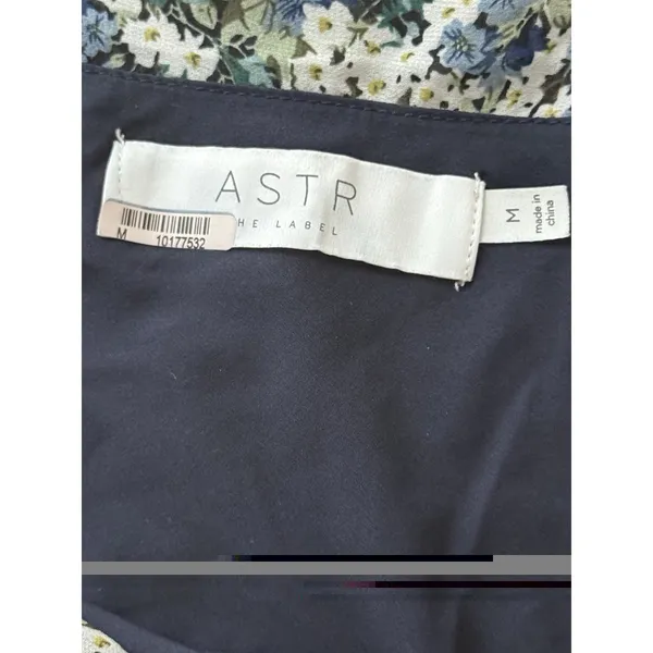 ASTR The Label Santorini Dress Medium Green‎ Blue Floral One Shoulder Midi - Image 5