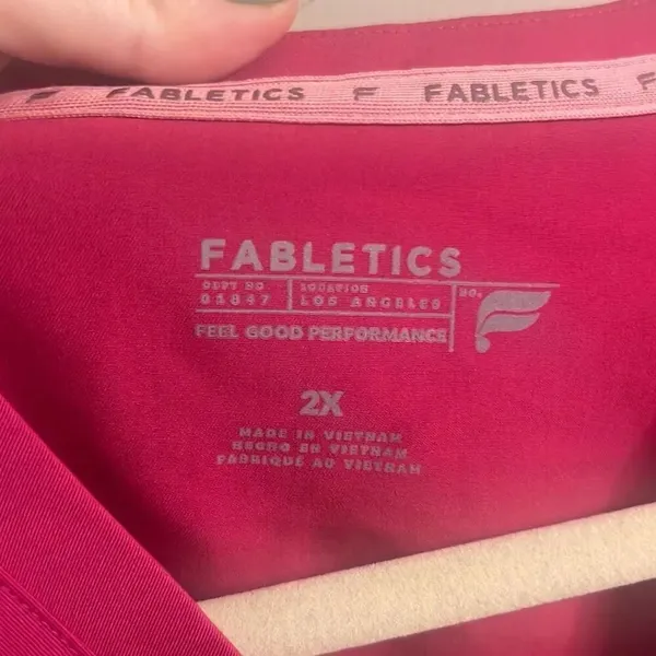 ✨Fabletics Method Flex 2-Pocket Scrub Sz 2X Pink Top✨ - Image 8