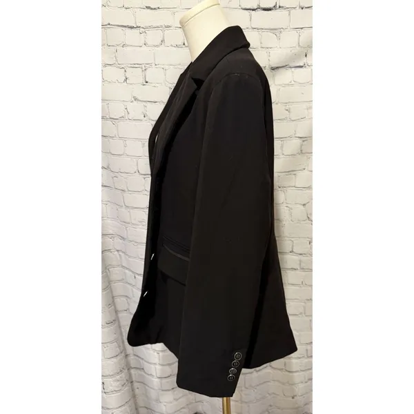NWT NY&CO Womens Blazer Plus Size 18 Two Button Black Professional Office Wear - Image 7