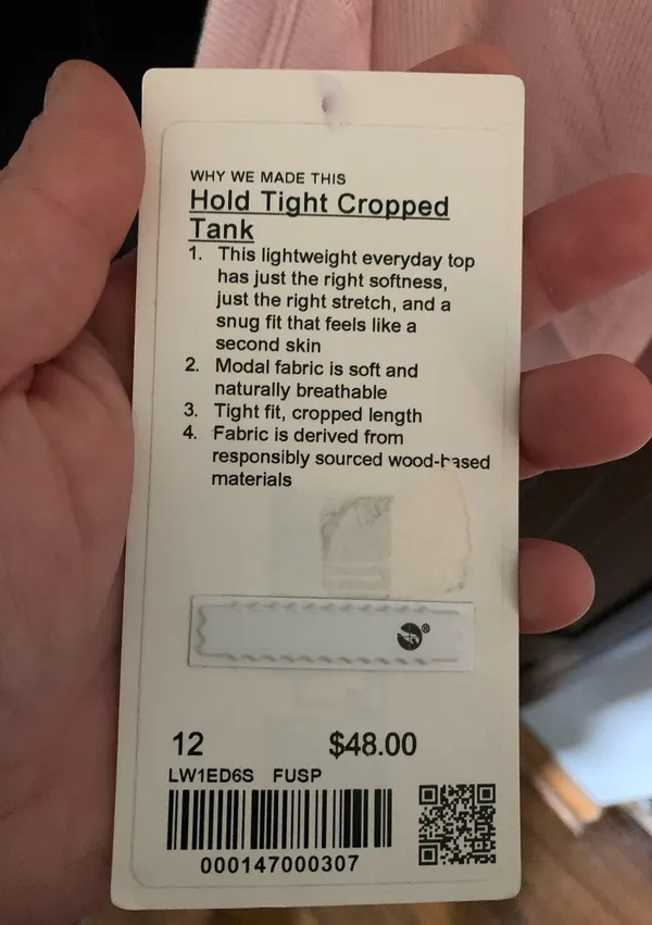 NWTs Lululemon size 12 Hold tight cropped tank - Image 4