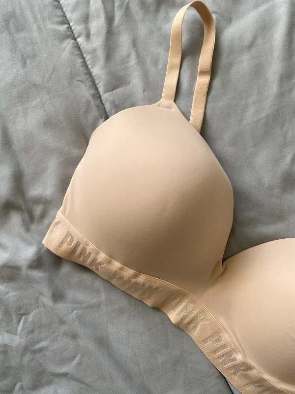 Victoria's Secret PINK Wear Everywhere Wireless Lightly Lined Bra Nude 36DD - Image 3