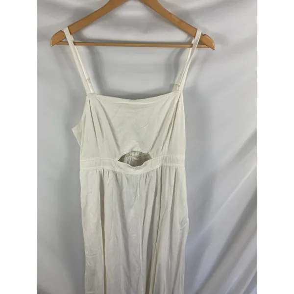 Nine West Linen Blend Cutout Front White Midi Dress Size XL - Image 4