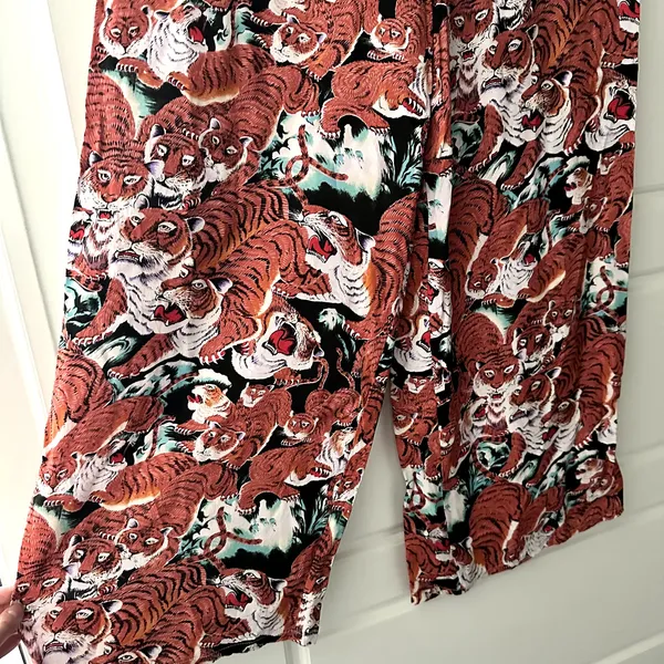 Tiger Printed Lounge Pants Sz M Red Size M - Image 2
