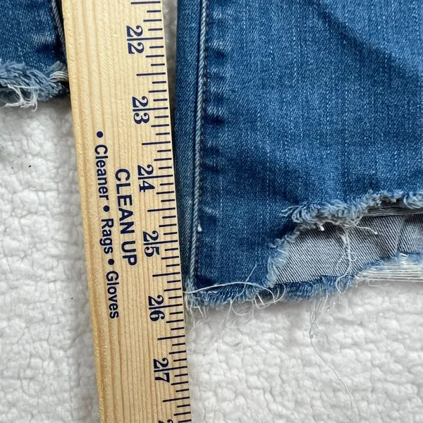 Madewell Womens Cali Demi Boot Jeans Distressed Raw Hem Button Fly Size 26 - Image 13