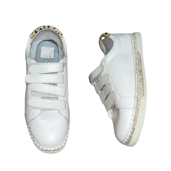 NEW Dolce Vita Marny Sneakers White Hook & Loop Low Top Shoes Calf Hair - Image 7