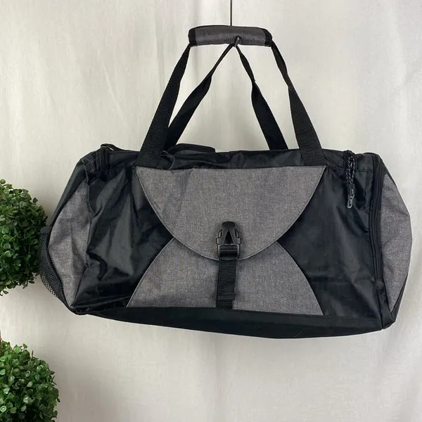 Savvi Slazenger Black & Gray Zip Close Sport Athletic Tote Bag NEW - Image 2