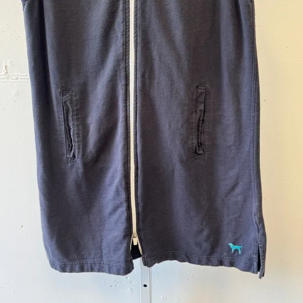 The Black Dog Womens Sleeveless Full Zip Hoodie Vest Cotton Gray XS Contemporary - Image 4
