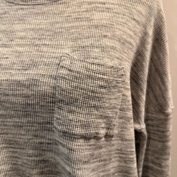Madewell Women’s Heather Gray Thermal Top Size S - Image 3