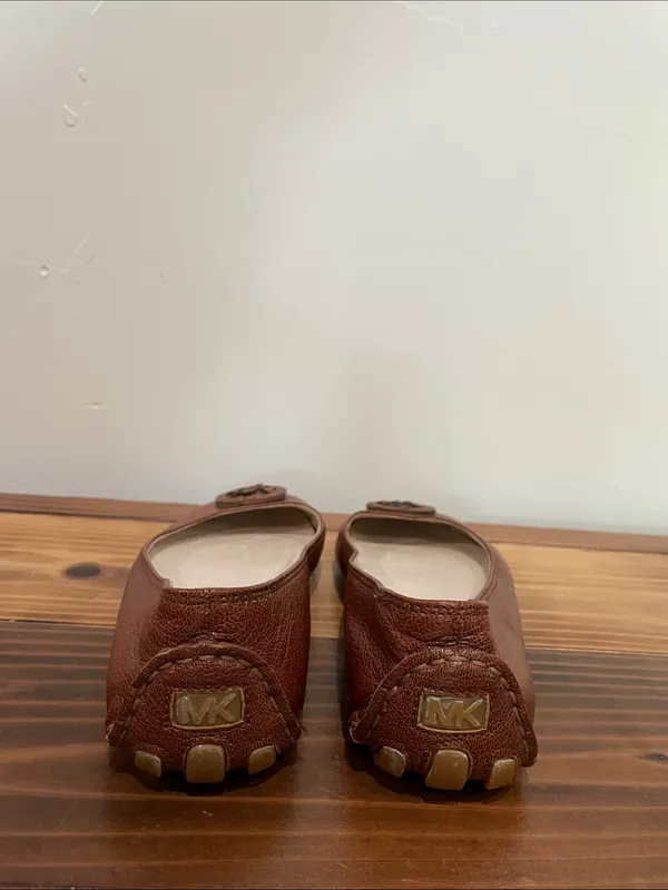 Michael Kors Brown Leather Fulton Ballet Flats Loafers Slip On Shoes Size 7 - Image 4