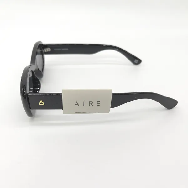 AIRE Calisto Sunglasses OS Black Oval Retro Y2K Minimalist Edgy Cyber Mob Wife‎ - Image 5