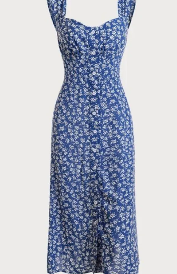RIHOAS The Single-breasted Floral Midi Dress 3 - Image 8