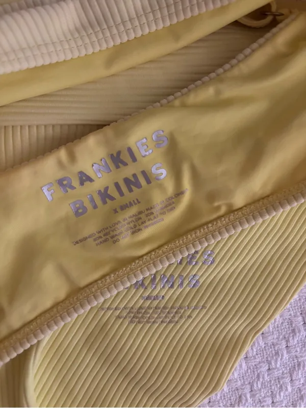 Frankie's Bikinis Yellow Ribbed Two-Piece Swim Set - Image 4